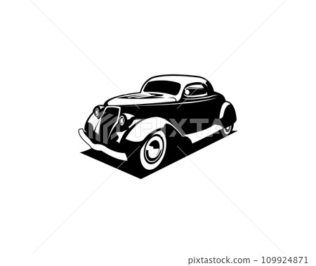 Ford Caupe silhouette. isolated white background view from side. Best for logos, badges, emblems, icons, sticker designs, car industry. available in eps 10. 109924871