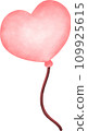 Cute Balloon Heart, water color texture, Hand drawn Doodle illustration 109925615