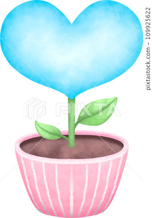 Cute blue Heart tree, water color texture, Hand drawn Doodle illustration Cute blue Heart tree, water color texture, Hand drawn Doodle illustration 109925622