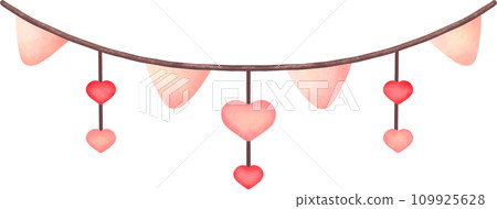 Cute Heart decoration, water color texture, Hand drawn Doodle illustration Cute Heart decoration, water color texture, Hand drawn Doodle illustration 109925628