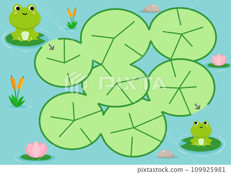 Cute frog illustration maze Cute frog illustration maze 109925981