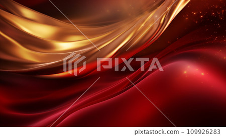 Beautiful red velvet silk cloth AI generated image 109926283