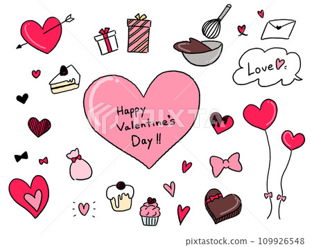 情人節手繪時尚線條畫素材插圖 情人節手繪時尚線條畫素材插圖 109926548
