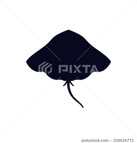 Black silhouette of electric stingray flat style, vector illustration Black silhouette of electric stingray flat style, vector illustration 109926772