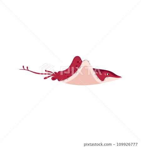 Red stingray, vector illustration in flat cartoon style isolated on white Red stingray, vector illustration in flat cartoon style isolated on white 109926777