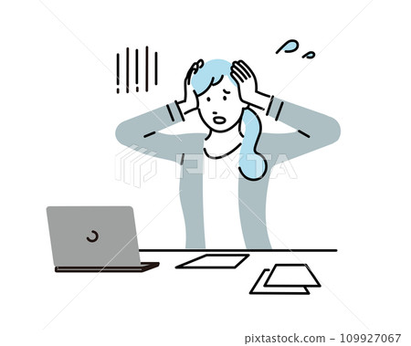 一個不耐煩看著電腦的女人-女商人圖示-簡單向量圖素材 一個不耐煩看著電腦的女人-女商人圖示-簡單向量圖素材 109927067