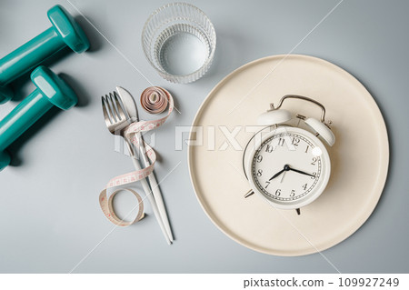 Creative flat lay with diet concept Creative flat lay with diet concept 109927249