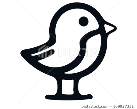 一隻站立的鳥的簡單線條畫插圖 109927331