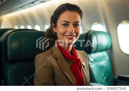 Airborne Luxury: UAE Flight Attendant Scene Airborne Luxury: UAE Flight Attendant Scene 109927548