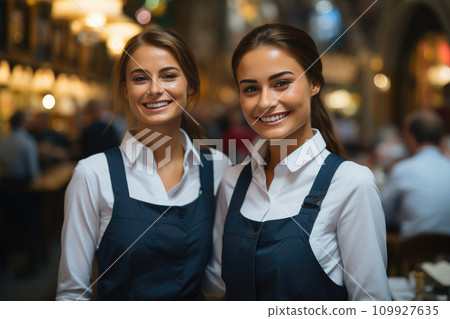 Diverse Waitstaff Harmony in Restaurant Diverse Waitstaff Harmony in Restaurant 109927635