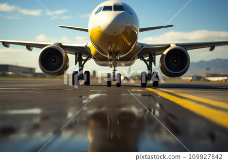 Landing Sequence: Close-Up of Aircraft Touchdown Landing Sequence: Close-Up of Aircraft Touchdown 109927842