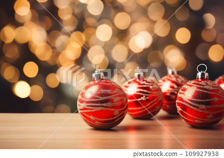 Glimmering Christmas Decorations with Bokeh Glimmering Christmas Decorations with Bokeh 109927938