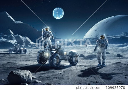 Cosmic Expedition: Rovers and Astronauts on the Moon 109927978
