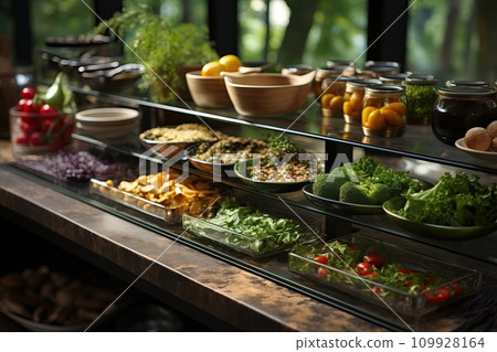 Kitchen. Glass jars for storing ingredients Kitchen. Glass jars for storing ingredients 109928164