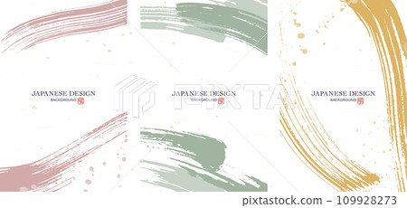 Japanese style background material brush illustration 109928273