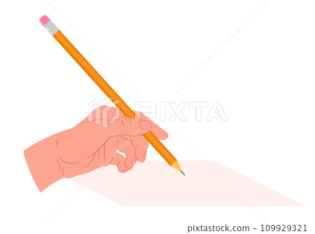 Hand taking notes. Writing human hand drawing, filling planner or signing documents isolated flat vector illustration. Hand write on white peace of paperagenda, arm, background, book, business, 109929321