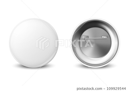 Blank badge, 3d white round button, pin button isolated Stock Vector by  ©A-R-T-U-R 273981404