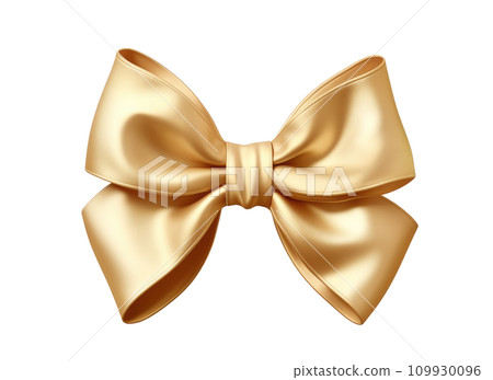 a gold bow isolated 109930096