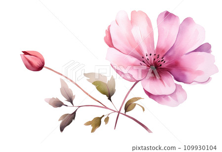 a pink flower is shown on a transparent background 109930104