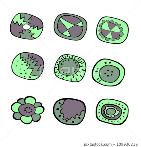 Geometric aboriginal art icon. Ethnic tribal rounded ornament. Afican, australian motiph. Dots painting. Vector illustration, template design for cloth, card, fabric 109930219