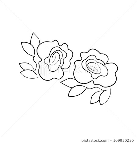 Floral silhouette art line. Flowers in continuous line drawing style. Border with tropical flower. Minimalist black linear sketch. Trendy vector illustration isolated. Contour graphics for design Floral silhouette art line. Flowers in continuous line drawing style. Border with tropical flower. Minimalist black linear sketch. Trendy vector illustration isolated. Contour graphics for design 109930250