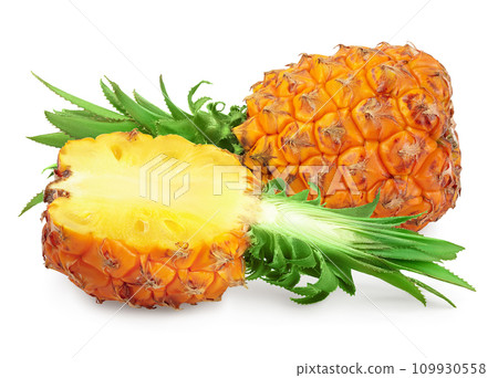 pineapple isolated on white background with  full depth of field 109930558