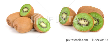 Kiwi fruit isolated on white background, macro 109930584