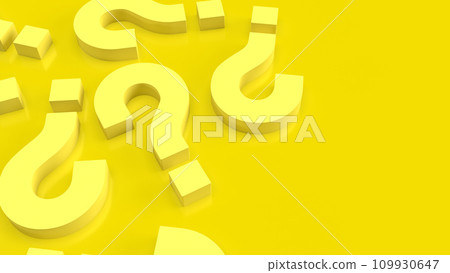 The yellow question mark for abstract background  3d rendering. 109930647
