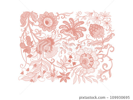 Fantasy flowers in retro, vintage 109930695