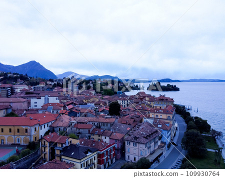 Panorama of small town Riva del Garda in Italy, view on architecture and lake Panorama of small town Riva del Garda in Italy, view on architecture and lake 109930764