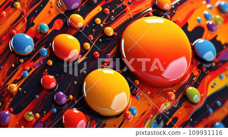 Generative AI, Gravity's Dance: A Symphony of Falling Paint Droplets 109931116