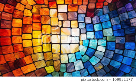 Generative AI, Stained Splendor: An Abstract Glass Mosaic Generative AI, Stained Splendor: An Abstract Glass Mosaic 109931177