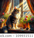 在陽台上曬太陽的貓 109931511