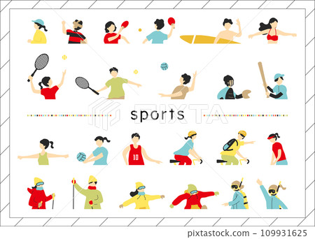 運動場景人物素材集合 109931625