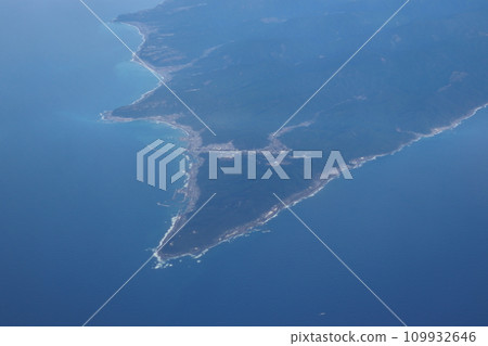 Shikoku Cape Muroto seen from the sky, Muroto city area (Muroto City, Kochi Prefecture) 109932646