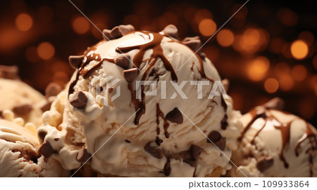 巧克力冰淇淋背景素材與複製空間AI影像 109933864