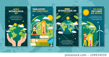 Meteorological Day Social Media Stories Flat Cartoon Hand Drawn Templates Background Illustration Meteorological Day Social Media Stories Flat Cartoon Hand Drawn Templates Background Illustration 109934039