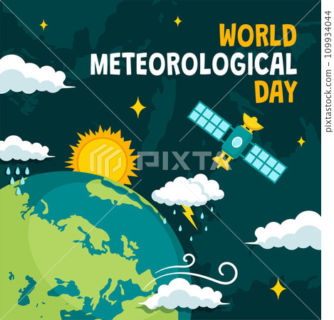 Meteorological Day Social Media Illustration Flat Cartoon Hand Drawn Templates Background 109934044