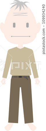 Simple and quiet grandpa standing tall 109934240