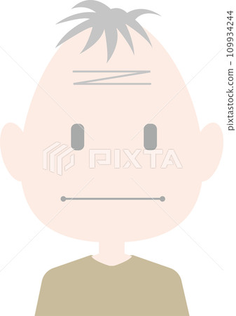 A simple and quiet grandfather with an expressionless face 109934244