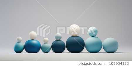 AI-generated content. stack of blue and white stone. Stone Balance 109934353