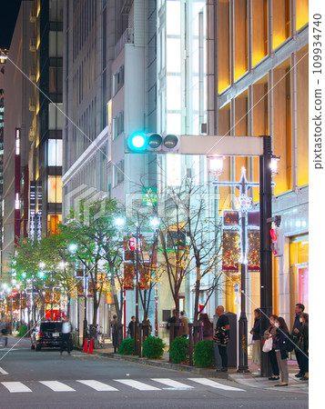 Ginza evening view - Bustling Namiki Street at night (November 2023) Ginza evening view - Bustling Namiki Street at night (November 2023) 109934740