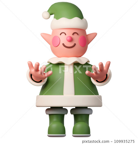3d Christmas elf icon. minimal decorative festive conical shape tree. New Year's holiday decor. 3d design element In cartoon style. Icon isolated on white background. 3d illustration 3d Christmas elf icon. minimal decorative festive conical shape tree. New Year's holiday decor. 3d design element In cartoon style. Icon isolated on white background. 3d illustration 109935275