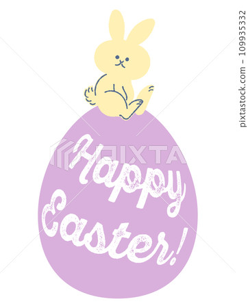Illustration of purple easter egg and rabbit Illustration of purple easter egg and rabbit 109935332