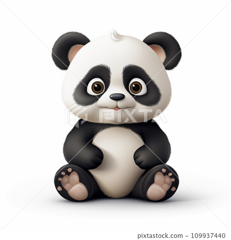 cute panda on white background. cute panda on white background. 109937440