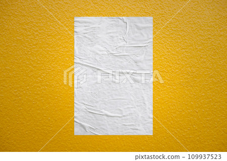 Blank white wheatpaste glued paper poster mockup on concrete wall background Blank white wheatpaste glued paper poster mockup on concrete wall background 109937523