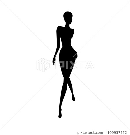 Woman body silhouette fashion collection. Walking female mannequin for fashion designs. Vector illustration Woman body silhouette fashion collection. Walking female mannequin for fashion designs. Vector illustration 109937552
