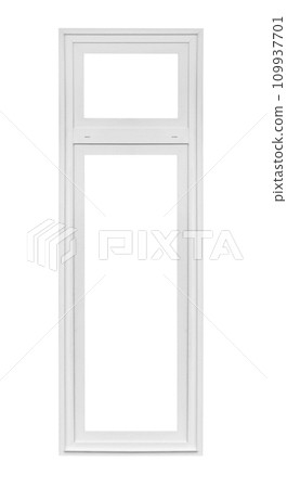 Real modern house window frame isolated on white background with clipping path 109937701