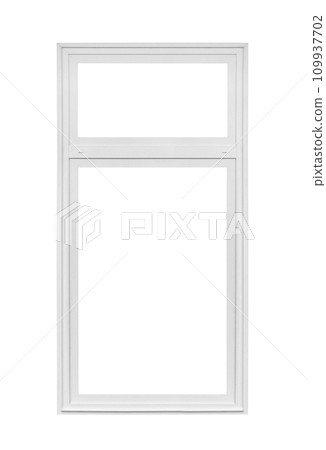Real modern house window frame isolated on white background with clipping path 109937702
