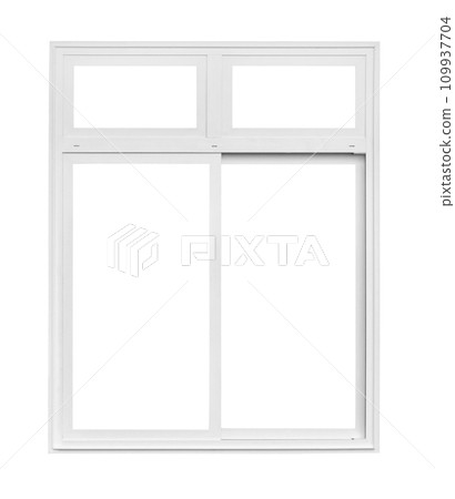 Real modern house window frame isolated on white background with clipping path Real modern house window frame isolated on white background with clipping path 109937704